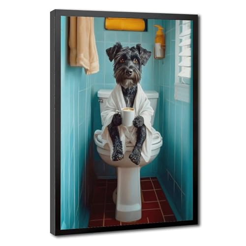 Toile schnauzer géant assis : le cadeau idéal pour fan de chien