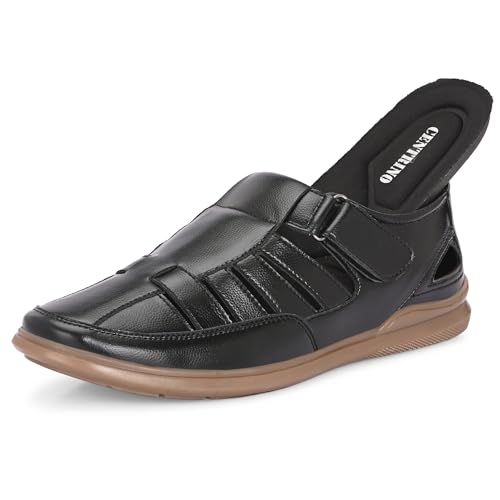 Image of Centrino Men's Fisherman Sandals | Stylish Closed-Toe Design | Soft Cushioned Footbed | Genuine-Look Upper | Comfortable for Daily & Outdoor Wear (9489)