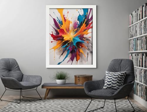 OSUK Modern Frames White 70x50 cm Picture Frame – 500x700mm Photo Frame In Multiple Colour & Sizes With Safe Perspex Front & Wall Mounting Hooks – 70cm x 50cm Poster Frames - Image 3