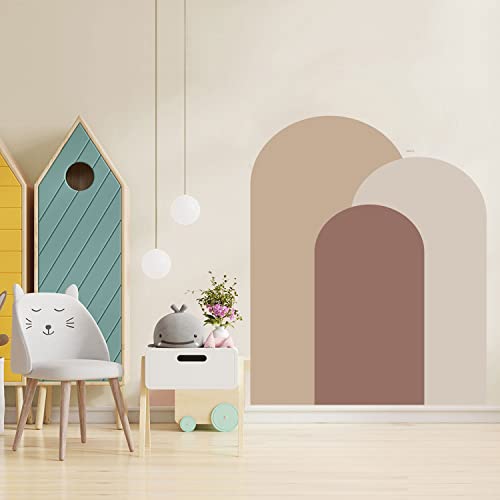 Carta da parati decorativa boho, autoadesiva, a semicerchio, geometrico, archi, decorazione da parete per cameretta dei bambini, cameretta dei bambini, camera dei giochi, ragazza (#1)