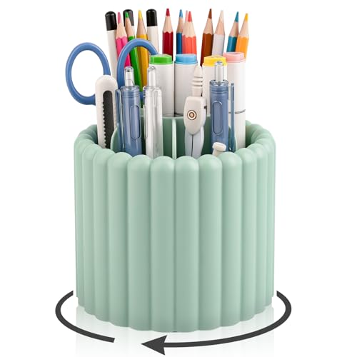 Image of 360 Rotating Pen Holder for Desk Removable Pencil Organizer, Green