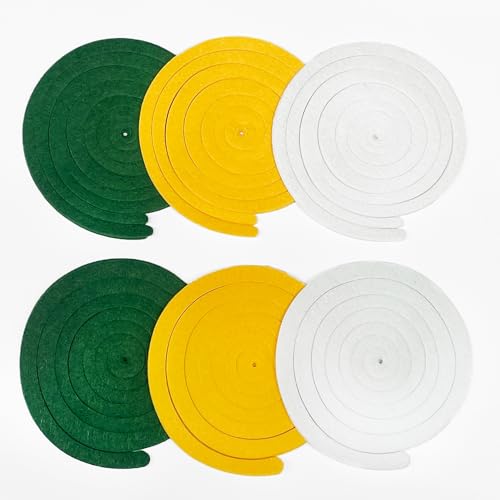 Image of 36 Pcs Green Yellow White Hanging Swirl Decorations Felt Swirl Streamer Spiral Ceiling Garland Banner for Graduation Birthday Wedding Retirement Spring Summer Garden Party Decor Supplies