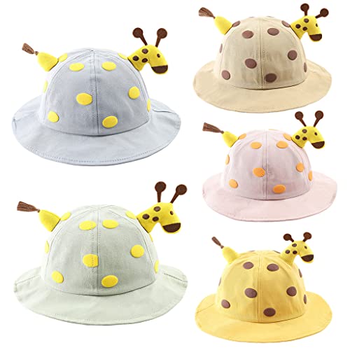 Bucket hat,Toddler Baby Beach Bucket Hat Cartoon Giraffe Sunscreen Foldable Fisherman Green3