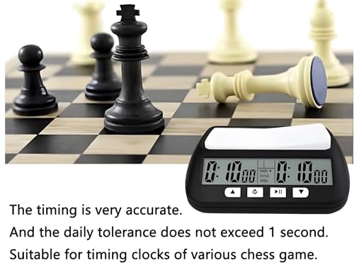 Image of 24x7 eMall Chess Clock for Professional Board Games Timer Clock Pro Digital Chess Timer Professional for Board Games Timer with Alarm Function Count up and Count Down Black