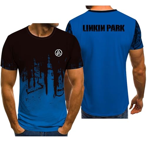 T-shirt Linkin Park homme noir à manches courtes et col rond décontracté
