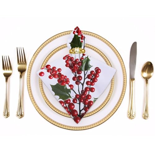 Servilletas de tela Holly Berry Branches 2 unidades miniatura 3
