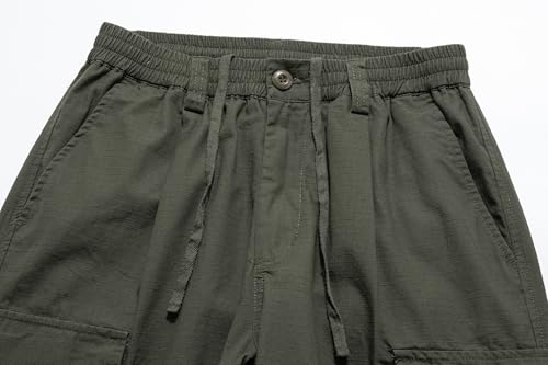 Men's Spring/Fall Cargo Pants Japanese Style Large Pocket Loose Straight Leg Casual Trousers 6