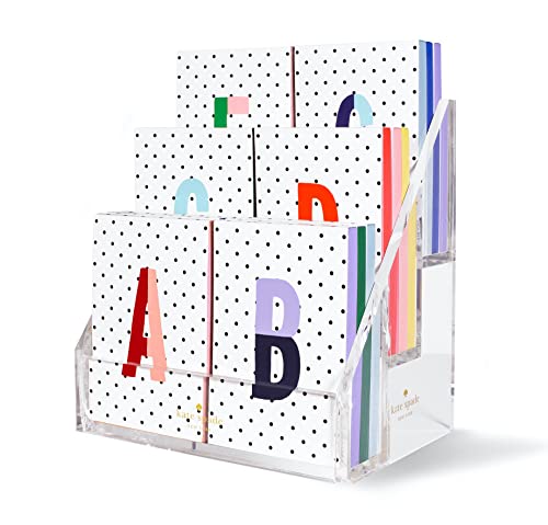 Kate Spade New York Initial Notepad, Paper Pad with 100 Blank Sheets, 7" x 4.75" Small Writing Pad for Desktop Notes B (Purple) - Image 3