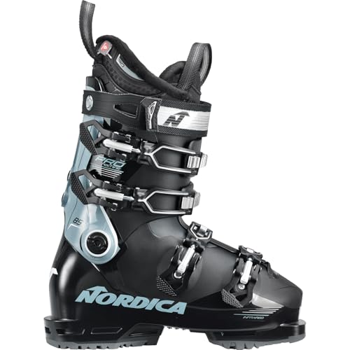 Nordica Promachine 85 W Women's Narrow Fit High Performance Alpine Ski Boots (Black/Blue/White, 22.5)
