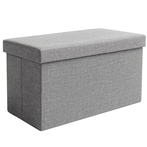 Ruhhy Faltbarer Sitzhocker mit Stauraum 60x30x30 cm – Weicher Samt, 80 kg Belastbarkeit, 54L Aufbewahrung Grau Ruhhy Faltbarer Sitzhocker mit Stauraum 60x30x30 cm – Weicher Samt, 80 kg Belastbarkeit, 54L Aufbewahrung Grau