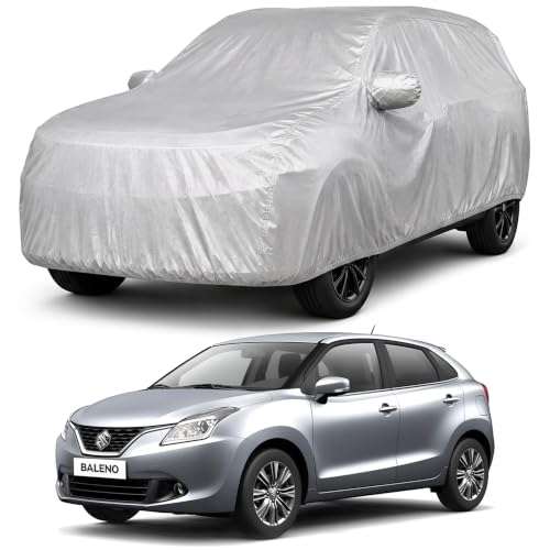 Image of AutoStory Baleno Car Cover | Water-Resistant (No Waterproof) Car Body Cover | Custom Fit for Maruti Baleno 2022-2026 | Mirror Pocket | Lightweight | Indoor & Outdoor | Mirror Pockets, Elastic Bottom