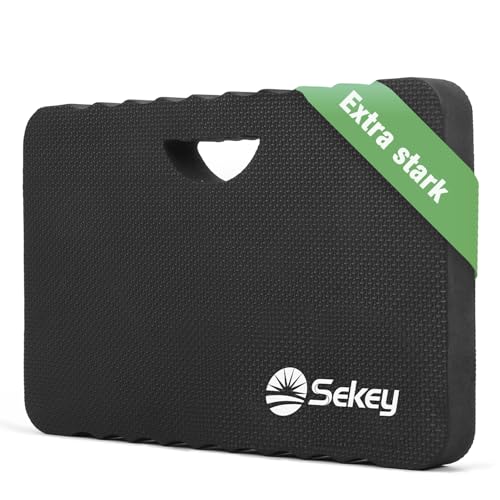 Sekey Kniekissen 1 Stück 40mm Extra Dick Kniekissen Garten Arbeit Knie-Matte Sitzunterlage Knieschoner Rutschfest & Wasserfest Multifunktional für Garten Haushalt Werkstatt & Yoga 43×28x4cm