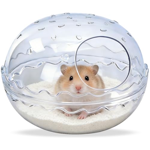 Hamsters Bathtub Box Hamster Bathroom dust Bath for Hamster Hamster Sand Bath Container Hamster Bath Hamster Bathing Bowl Transparent Toilet for for Hamster Cage Accessories (5.5x5.5x4 inch)