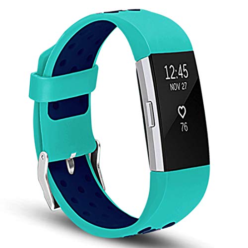 Neuvikter Pulseira esportiva de silicone ajustável de substituição de duas cores com orifício respir