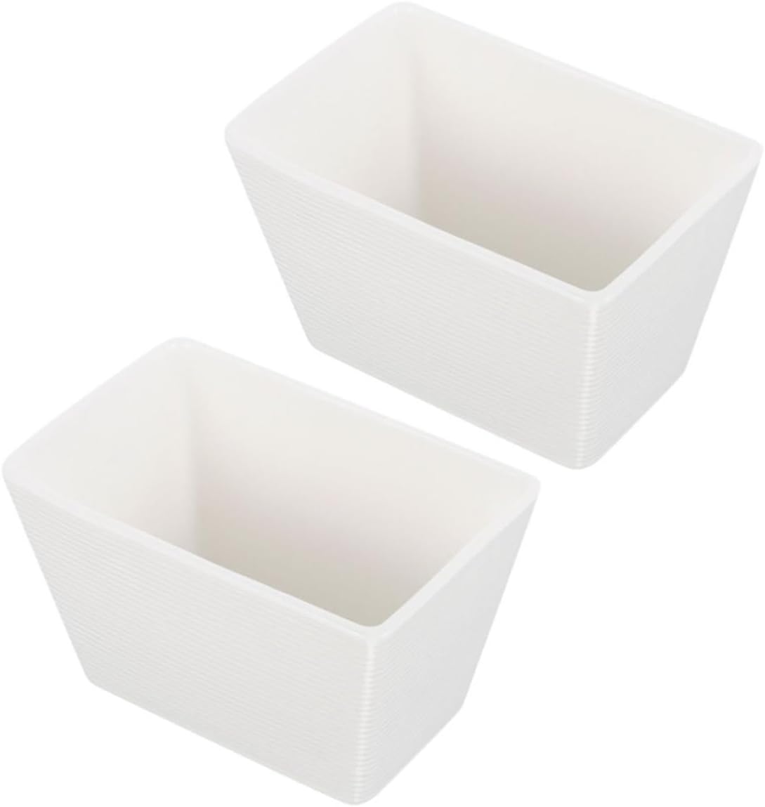 Levemolo 2pcs White Ceramic Sugar Packet Holder Set for Storing and Organizing with Modern Appearance and Clean Lines, Small Desktop Sugar Bag Container for Kitchen and Coffee