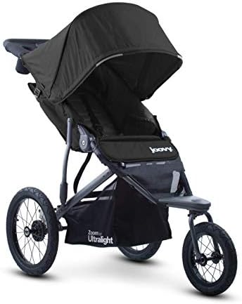 Joovy Zoom 360 Ultralight Jogging Stroller, Large Canopy, Lightweight Jogger, Extra Large Air Filled Tires, Black