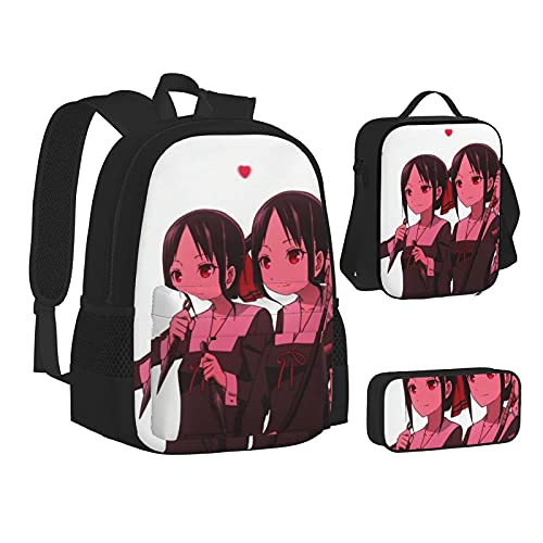 Kaguya-Sama Love is War Kaguya Shinomiya Anime Rugzak 3-delige set, rugzak + etui + lunchtas combinatie Geschikt voor… - Afbeelding 3