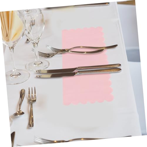 Servilletas de papel desechables con diseño festoneado rosa PRETYZOOM 4