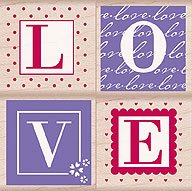 Love Letters Wood Mounted Rubber Stamp Set (LP026)