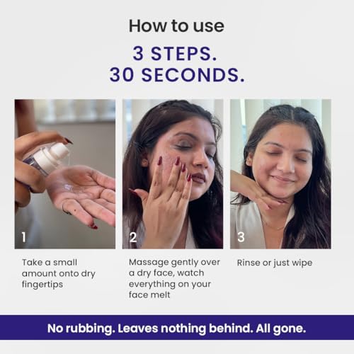 Image of The Solved Skin Effortless Melting Cleanser | Removes Kajal, Sunscreen & Waterproof Makeup in One Step | Oil free, Non Comedogenic | Designed for Sensitive & Acne-Prone Skin 60 ml (Pack of 1)
