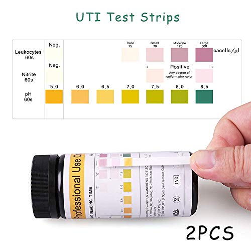 DZWJ Strisce reattive UTI, 200 Strisce reattive per urina Carta per Test per glucosio urinario chetone Carta per Test di analisi del Grasso corporeo Test PH