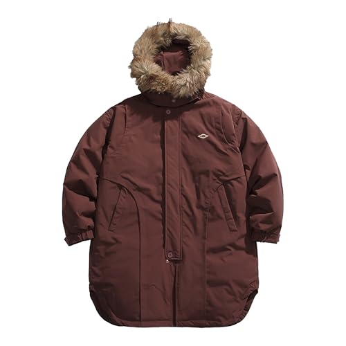 Parka d'hiver homme chaude et lourde avec capuche fourrure amovible