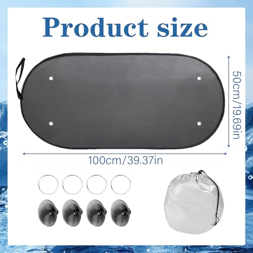 RHQFDM Heckscheibe Sonnenschutz Kit,Mesh Sonnenschutz für Heckscheibe,Hund&kindersicherer Autosonnenschutz,im Auto Hinten,Durchlüftet und Atmungsaktiv mit UV-Schutz(100 * 50 Schwarz)