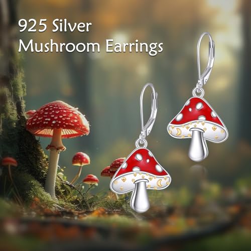 Mushroom Earrings For Women 925 Sterling Silver Mushroom Jewelry for Mom Wife Sister2