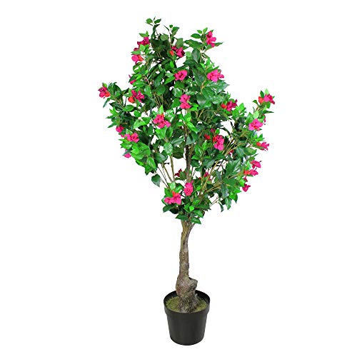 74.5" Pink And Red Potted Artificial Bougainvillea Tree #TOP4