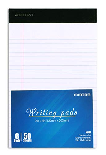 Image of Mintra Office Legal Pads, ((xBasic, 5in x 8in, Narrow (White), 36pk (6-6pks))