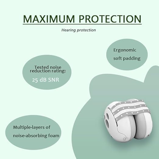 Image of PAPAL Baby Ear Muffs - Hearing Protection for Infants & Toddlers (0-3 Years), Adjustable & Soft, 25 dB Noise Cancelling - Sleep Better, Travel Easier