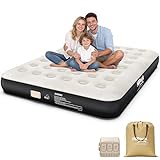 HiiPeak Luftmatratze Selbstaufblasend - Luftbett 2 Personen mit Integrierter Elektrischer Pumpe Aufblasbare Matratze 25cm Hoch aus Dickem PVC mit Weicher Suede Oberfläche Gästebett Campingbett