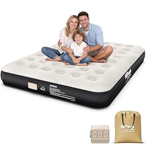 HiiPeak Luftmatratze Selbstaufblasend - Luftbett 2 Personen mit Integrierter Elektrischer Pumpe Aufblasbare Matratze 25cm Hoch aus Dickem PVC mit Weicher Suede Oberfläche Gästebett Campingbett