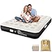 HiiPeak Luftmatratze Selbstaufblasend - Luftbett 2 Personen mit Integrierter Elektrischer Pumpe Aufblasbare Matratze 25cm Hoch aus Dickem PVC mit Weicher Suede Oberfläche Gästebett Campingbett