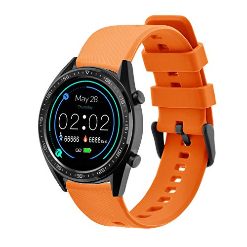 Bisonstrap Watch Strap 22Mm, Quick Release Silicone Watch Bands For Men Women (Orange, Black Buckle) #TOP7