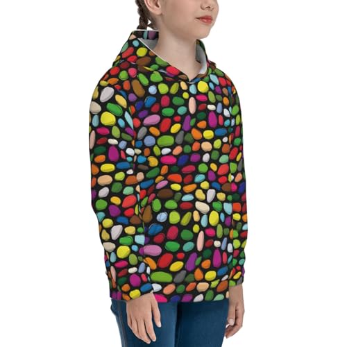 Pebble Colorful Kids Pullover Hoodies Boys Sweatshirts Girls Athletic Clothes with Pocket3