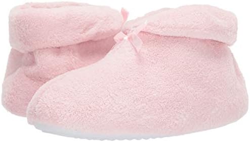 MUK LUKS Women's Micro Chenille Boot with Satin Bow Slipper, Pink, Small-Medium | Image 6