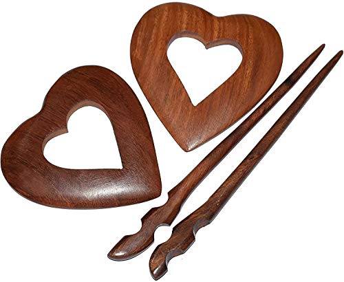 Natural Wooden Heart Shape Hair Sticks Wood Hairpin Chopsticks Beautiful gift image 5