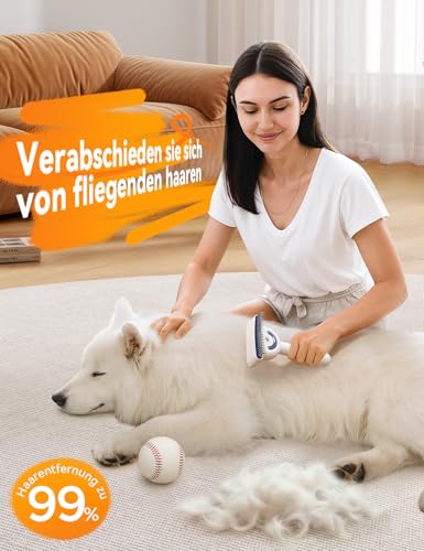 FEELNEEDY Mehrzweck Katzenbürste, Unterfellbürste Katze, Katzenbürste mit Dampf, 23+35 Zähne Unterwolle Hundebürste Langhaar, Doppelseitiges Spray