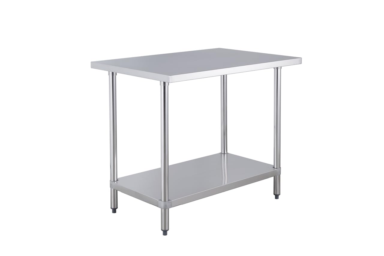 METRO Professional Arbeitstisch GWTS4107, Edelstahl, 100 x 70 x 85 cm, Silber