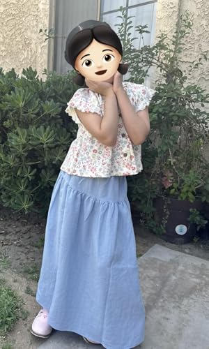 Image of Girls' Skirt A-Line Long Skirt School Uniform Skirt with Pockets, 4-13Y