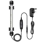 VARMHUS LED Aquarium Light, Color Changing Submersible Fish Tank Light with Timer for Sunrise and Sunset (18cm, Blue+White)