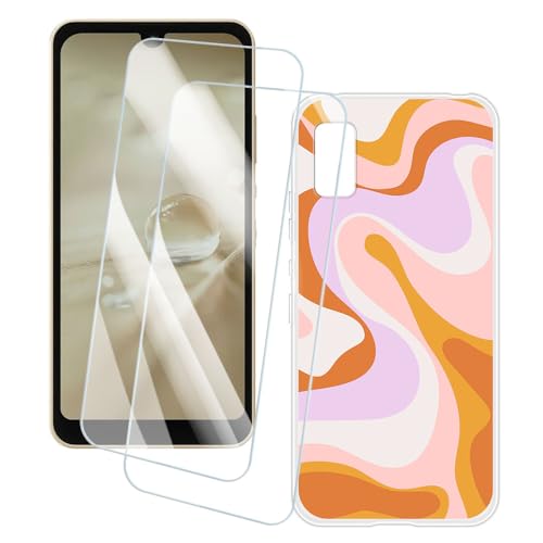 OAGELIM 2�Z�b�g �X�N���[���v���e�N�^�[ + �P�[�X Sharp Aquos Wish (5.7 �C���`) �Ƃ̌݊������� �A�[�e�B�X�e�B�b�N�J�X�^���v�����g�J�o�[�Ƌ����K���X�t�B���� �X�N���b�`�h�~ (����)