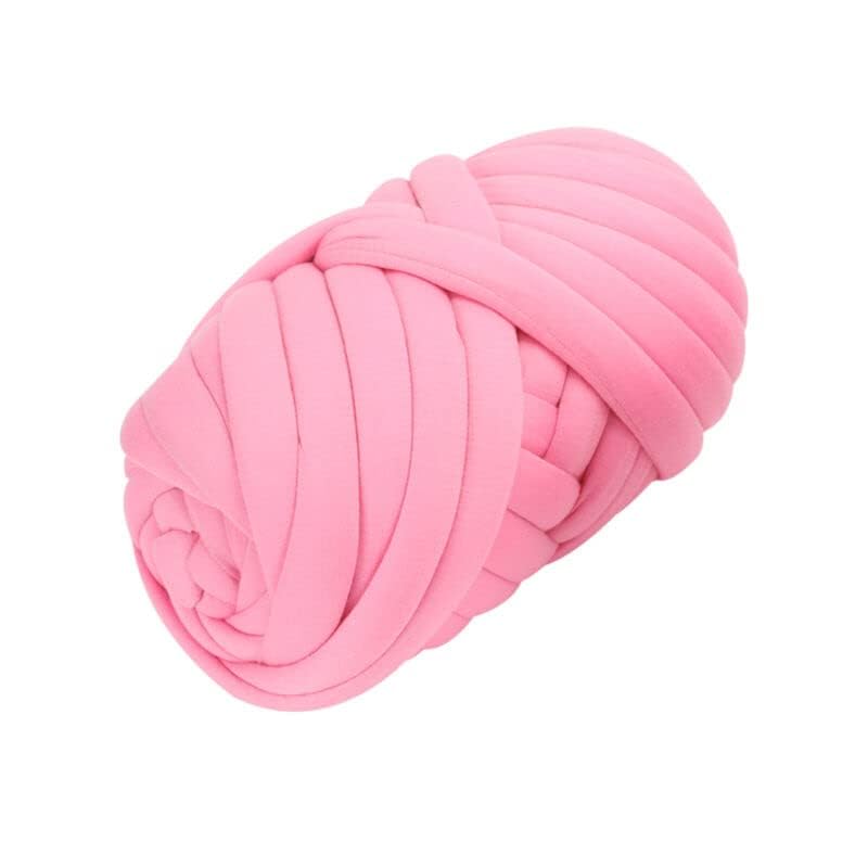 M.J COMFY-LIFE Hand-Knitted Chunky Yarn 25m Super Chunky Yarn Arm Knitting DIY Hand Roving Washable Cotton Polyester (Pink)