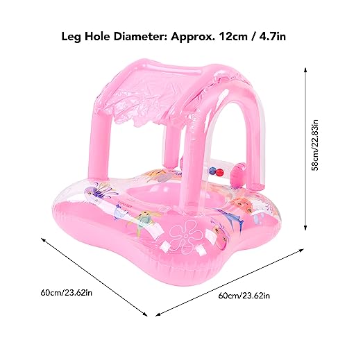 Anel de natação com proteção solar para bebês, luz estável, boia para piscina, proteção UV, PVC ecol