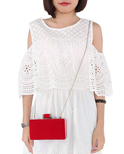 Selighting Elegant Velvet Clutch Evening Bags For Women Formal Wedding Party Clutch Purse Prom Cocktail Handbags Red #TOP1