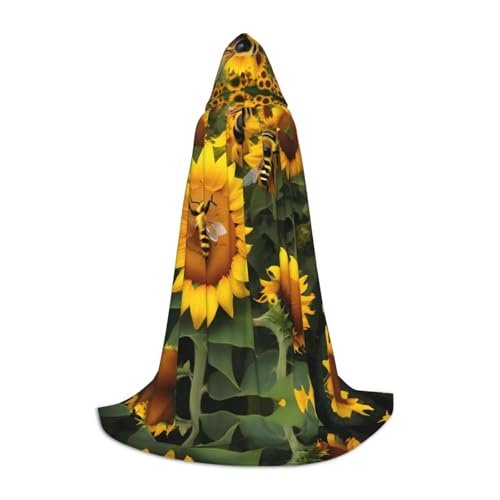 Cape à capuche tournesol pour fête d'Halloween et bal masqué
