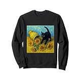 面白いゴッホのひまわり、猫のミーム、黒猫のアート。 トレーナー