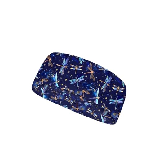 STUOARTE Dragonfly Print Headbands, Sports Headband for Women Grils, Stretchy Hairband Workout Sweat Band, Moisture Wicking Breathable Sweatband for Running Hiking Fitness Gym