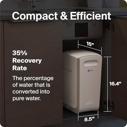 Image of Bluewater Cleone Balance Reverse Osmosis Water Filter System - in-Home Under Sink Water Purifier, 3 Stage Filtration - NSF /ANSI 372 - Removes up to 99 Percent Contaminants - Space Saving Design